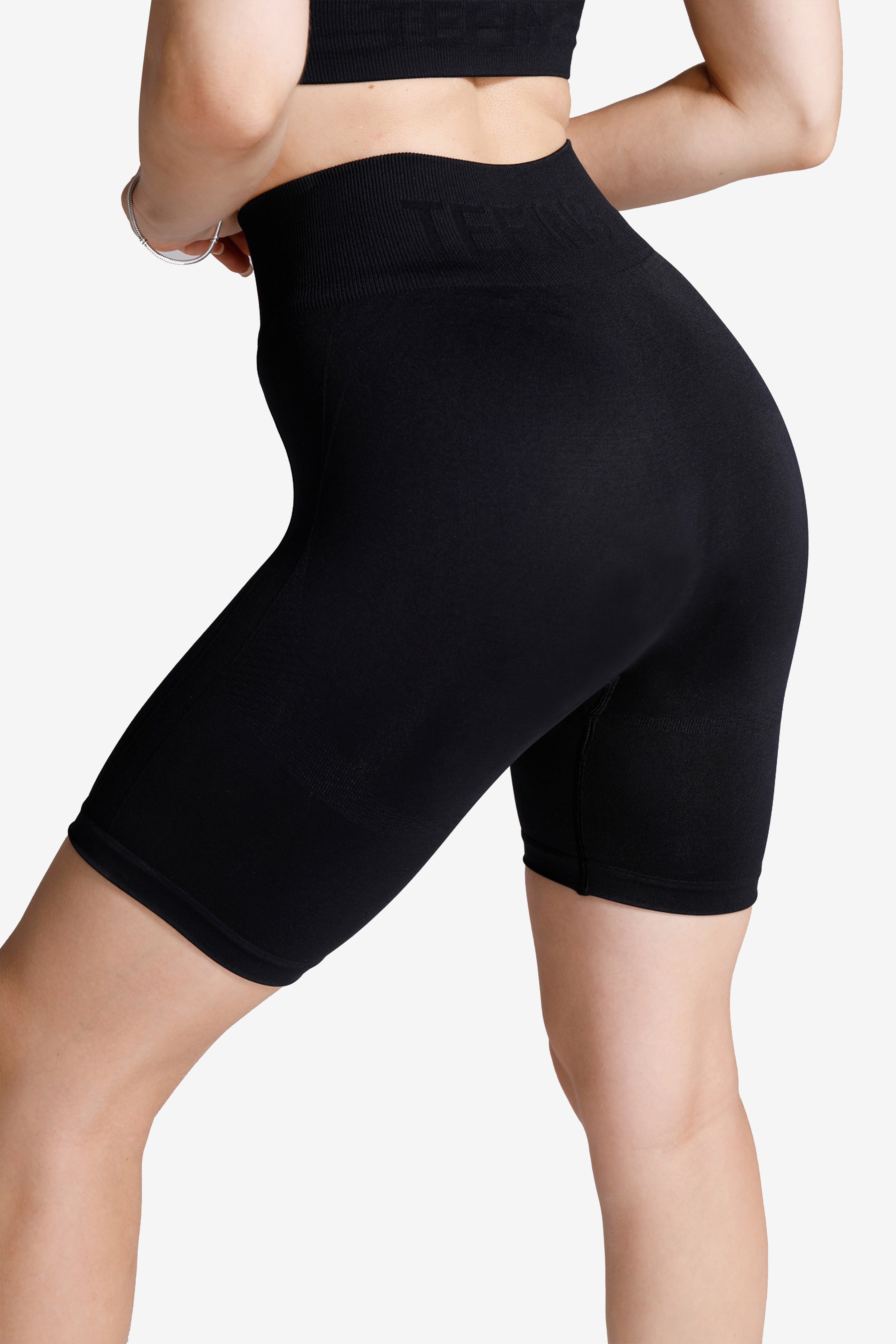 TEFIN3 Comfy Seamless Women Workout Black Shorts