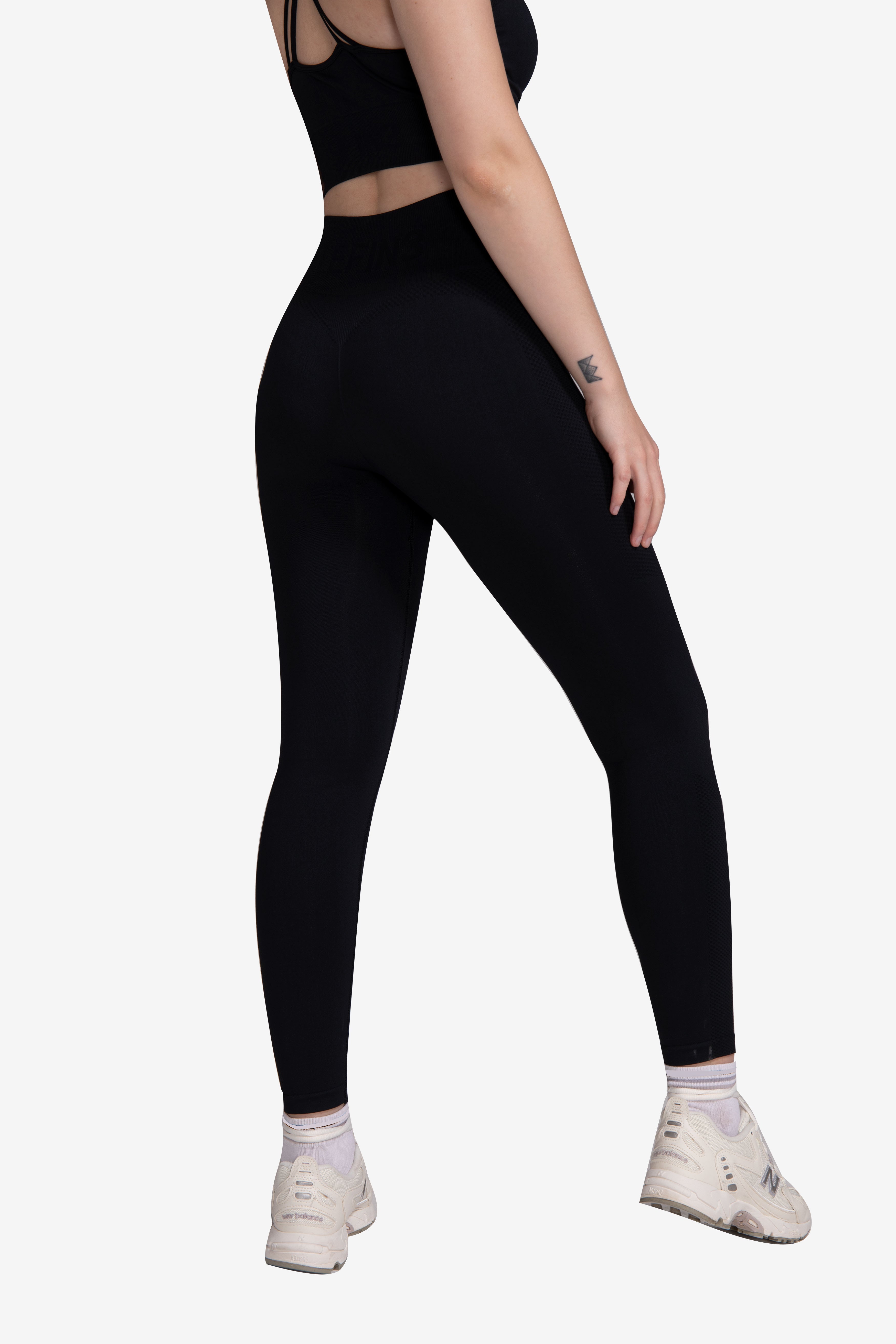 Infispace® High Waist Solid Black Woman Legging for Casual